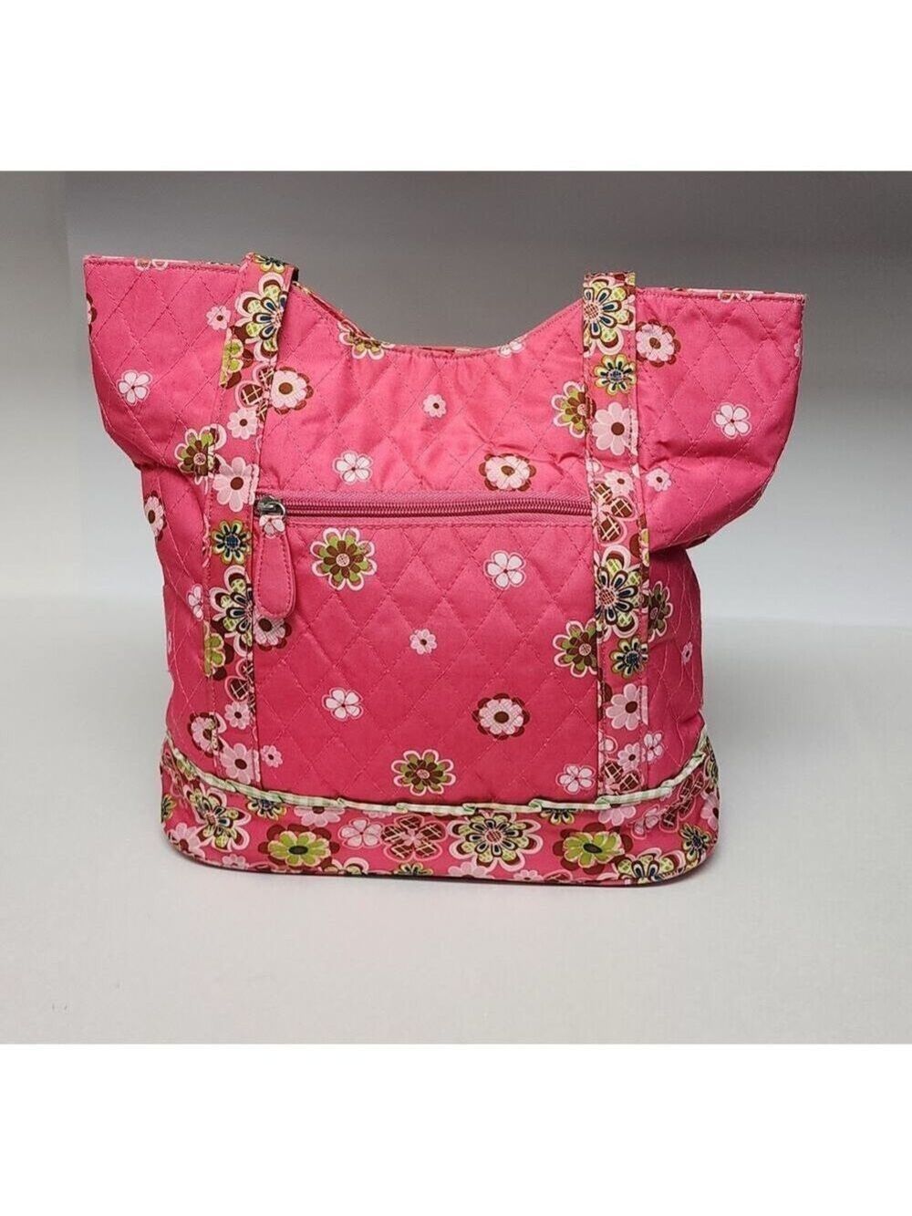 Gigi Olivia Pink Floral Zippered Handbag Purse Tote/Diaper Bag